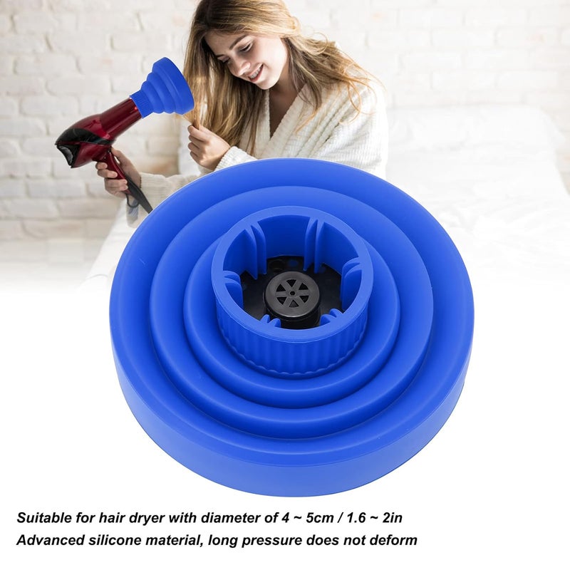 woobles Hair Dryer Diffuser, Universal Collapsible Hair Dryer Diffuser, Professional Blow Dryer Diffuser Portable Travel Folding Hair Blow Dryer Diffuser Attachment for Natural Thick Hair(blue) - Image 4